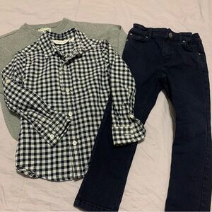 Kids 3pc Bundle Pants Sweater Shirt Cotton‎ Linen 3T 4T H&M Place Janie Jack Boy